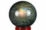 Flashy, Polished Labradorite Sphere - Great Color Play #180606-1